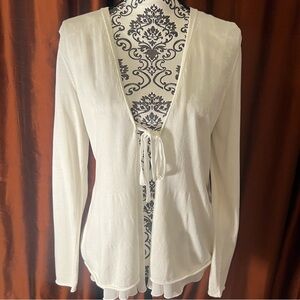 Lafayette 148 New York White Cardigan Size S